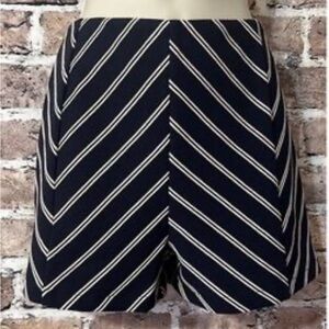 Ya Los Angeles High Waisted Navy Chevron Shorts